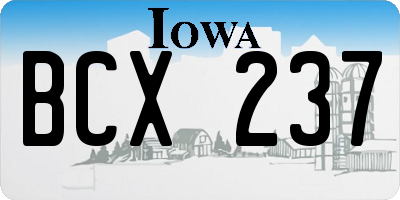IA license plate BCX237