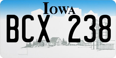 IA license plate BCX238