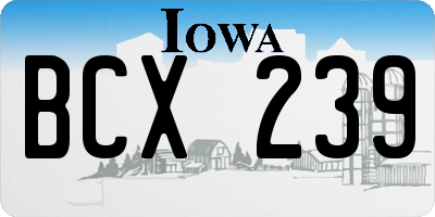 IA license plate BCX239