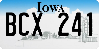 IA license plate BCX241