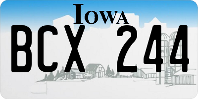 IA license plate BCX244