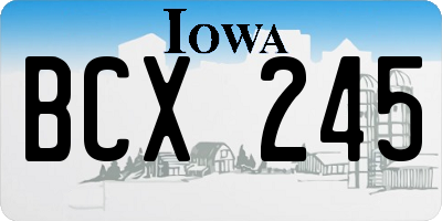 IA license plate BCX245