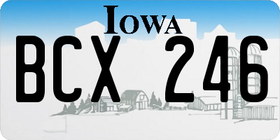 IA license plate BCX246