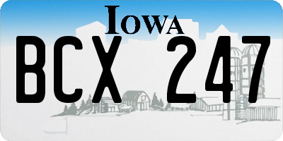 IA license plate BCX247
