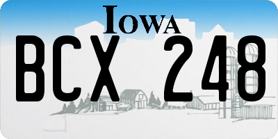 IA license plate BCX248