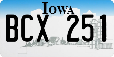 IA license plate BCX251