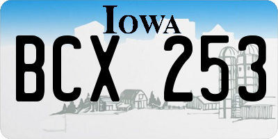 IA license plate BCX253