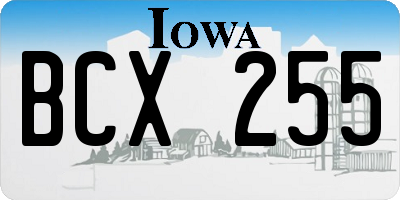 IA license plate BCX255