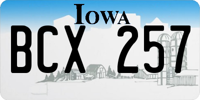 IA license plate BCX257