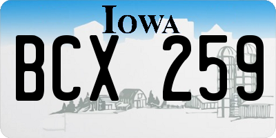 IA license plate BCX259