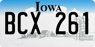 IA license plate BCX261