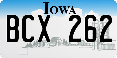 IA license plate BCX262