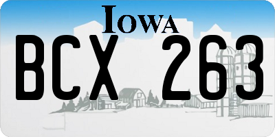 IA license plate BCX263
