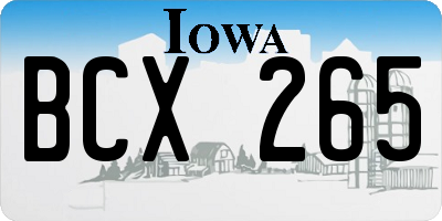 IA license plate BCX265