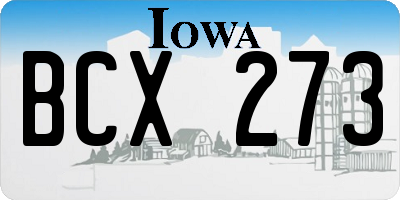 IA license plate BCX273