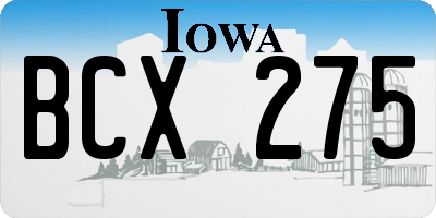 IA license plate BCX275