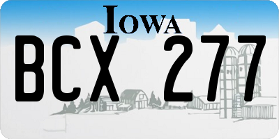 IA license plate BCX277