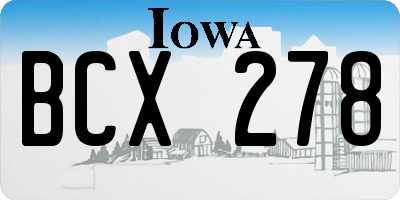 IA license plate BCX278