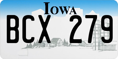 IA license plate BCX279