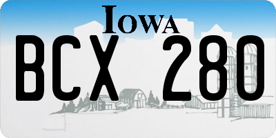 IA license plate BCX280