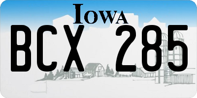 IA license plate BCX285