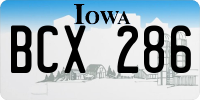IA license plate BCX286