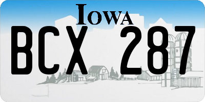 IA license plate BCX287