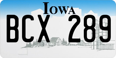 IA license plate BCX289