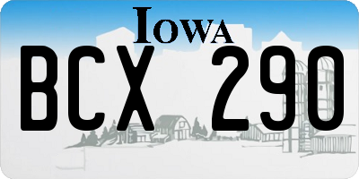 IA license plate BCX290