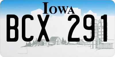 IA license plate BCX291