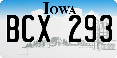 IA license plate BCX293