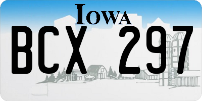 IA license plate BCX297