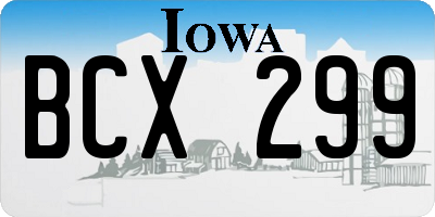 IA license plate BCX299
