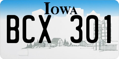 IA license plate BCX301
