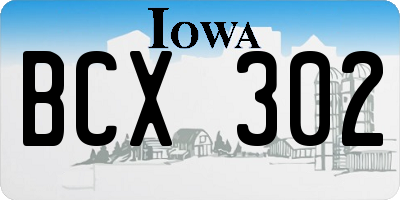 IA license plate BCX302