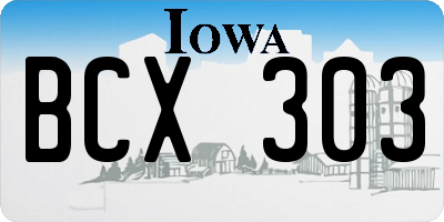 IA license plate BCX303