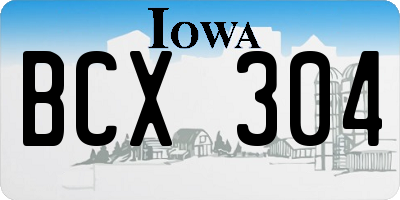 IA license plate BCX304