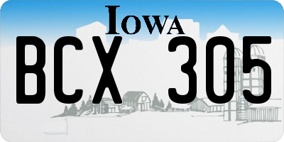 IA license plate BCX305