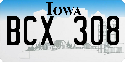 IA license plate BCX308