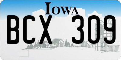 IA license plate BCX309