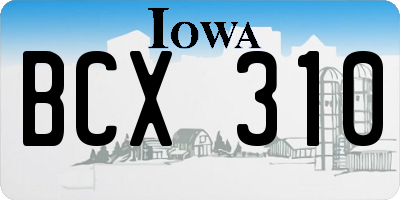 IA license plate BCX310