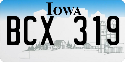 IA license plate BCX319