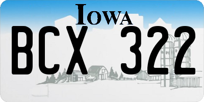 IA license plate BCX322
