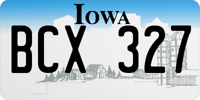 IA license plate BCX327