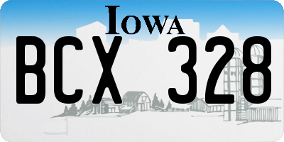 IA license plate BCX328