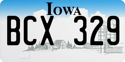 IA license plate BCX329