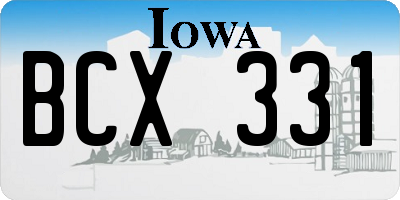 IA license plate BCX331