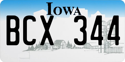 IA license plate BCX344