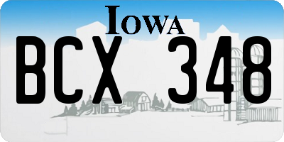 IA license plate BCX348