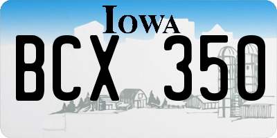 IA license plate BCX350
